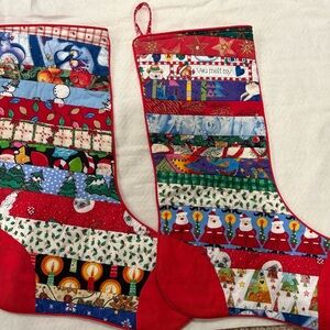 Vintage Festive Patchwork Christmas Stockings